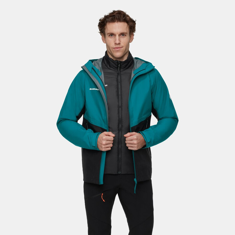 alto light 3-in-1 hs hooded jacket men diepblauwgroen-zwart