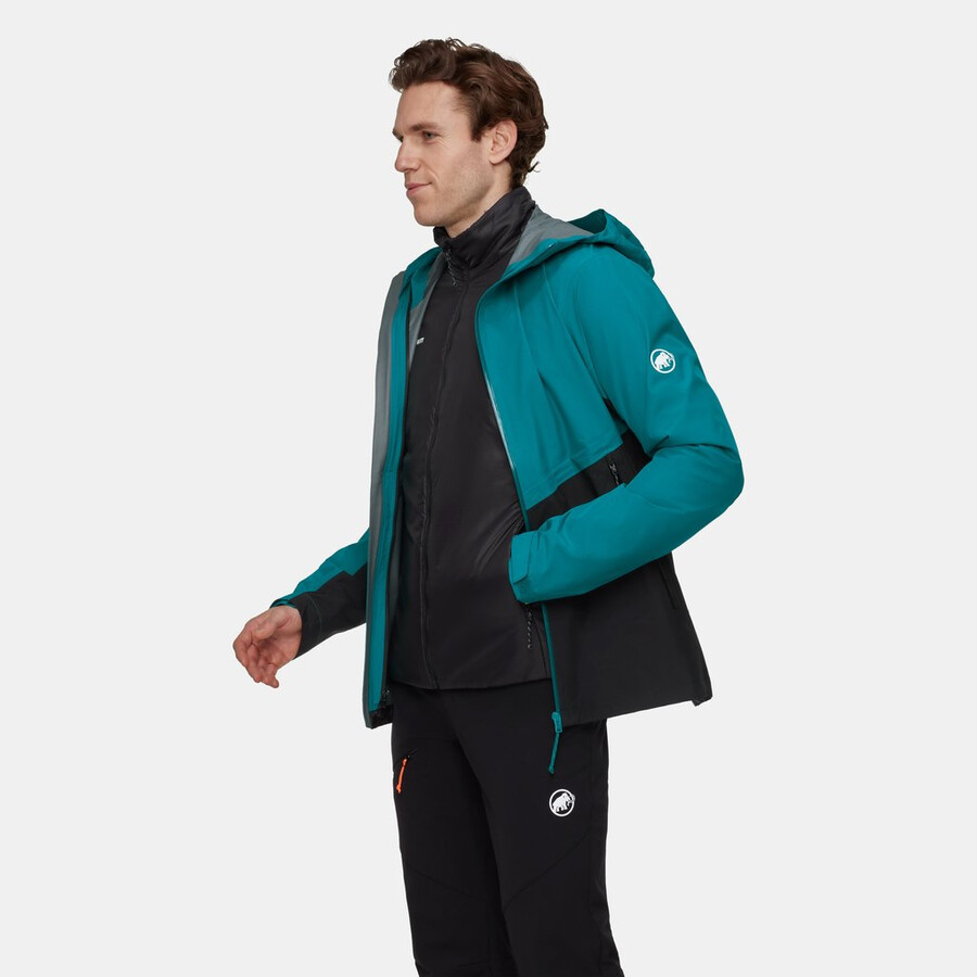 alto light 3-in-1 hs hooded jacket men diepblauwgroen-zwart