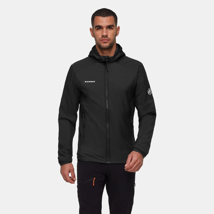 rime light in hybrid hooded jacket men diepblauwgroen-zwart