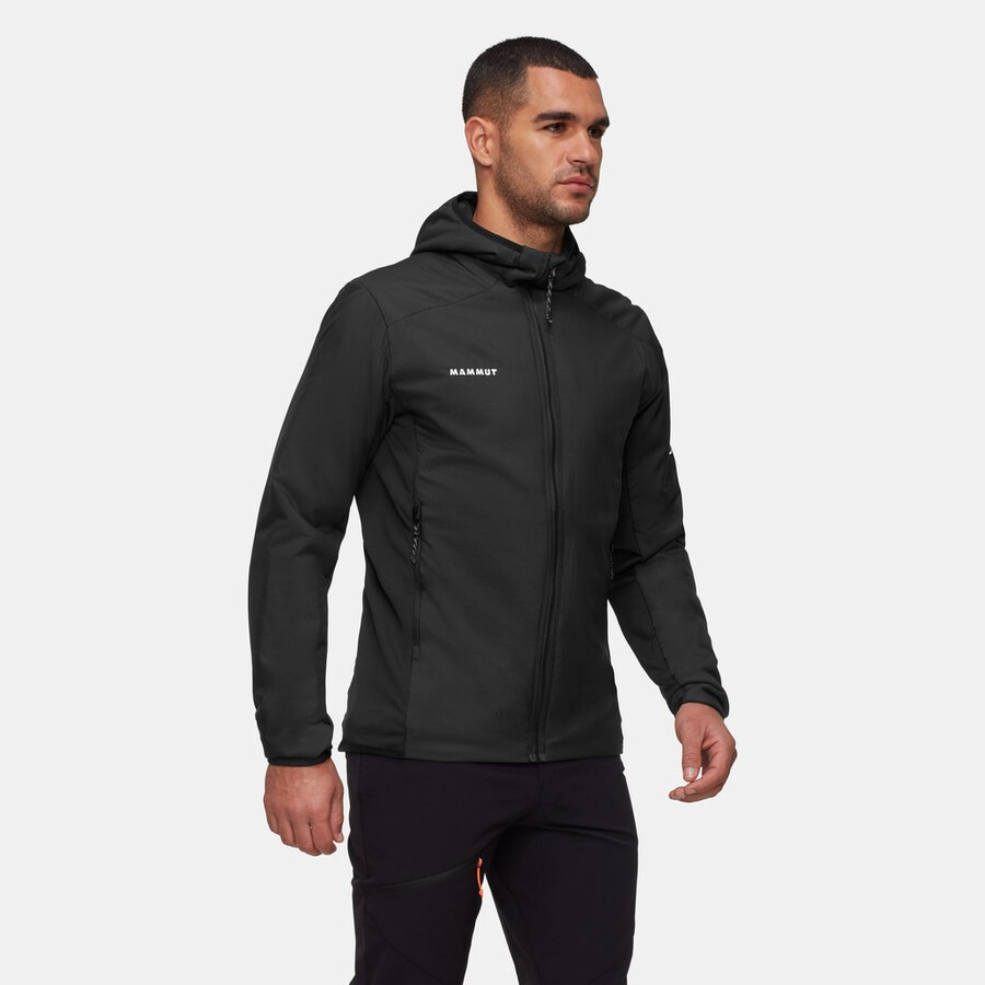 rime light in hybrid hooded jacket men diepblauwgroen-zwart