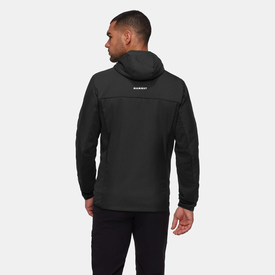 rime light in hybrid hooded jacket men diepblauwgroen-zwart