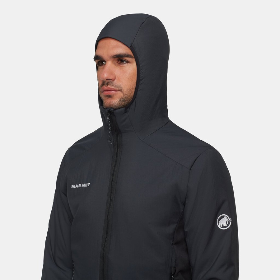 rime light in hybrid hooded jacket men diepblauwgroen-zwart