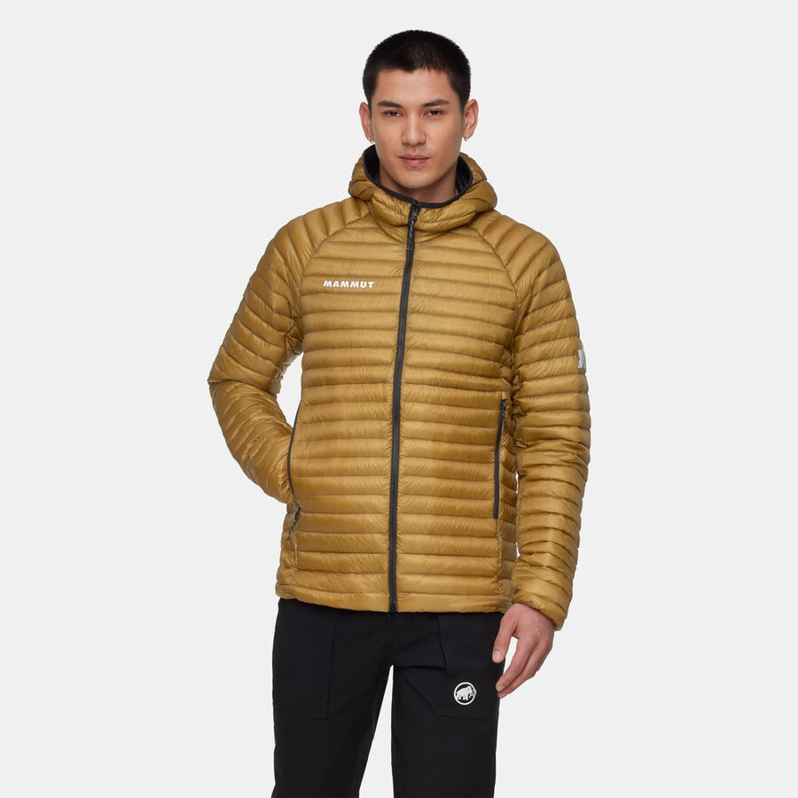 assos x mammut aenergy in hooded jacket men natural-brown-beige
