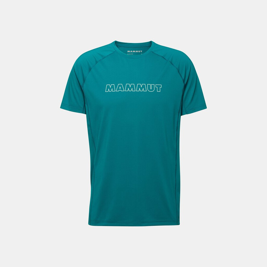 selun fl t-shirt voor heren met logo in zilvergroen