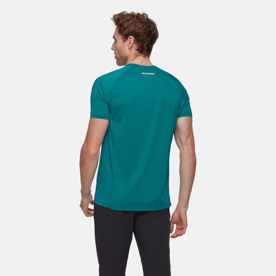 selun fl t-shirt voor heren met logo in zilvergroen