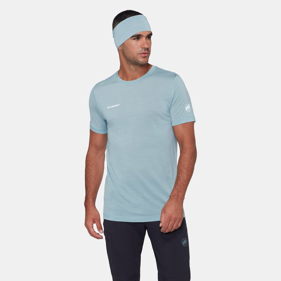tree wool fl t-shirt voor heren marineblauw melange