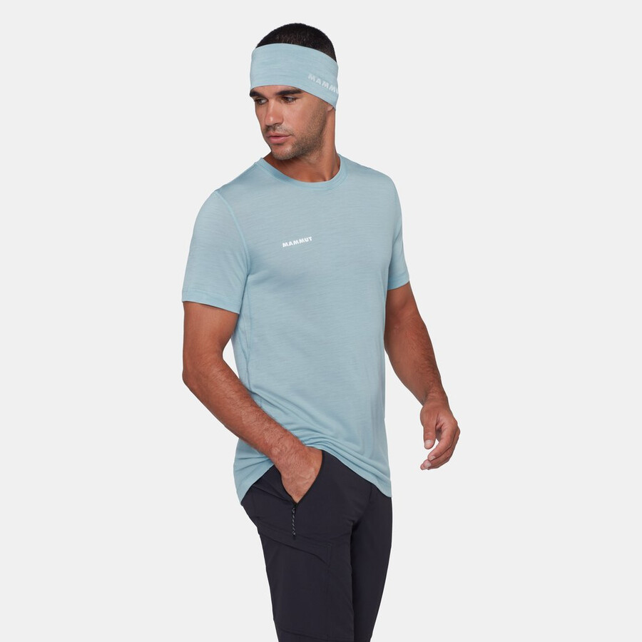 tree wool fl t-shirt voor heren marineblauw melange