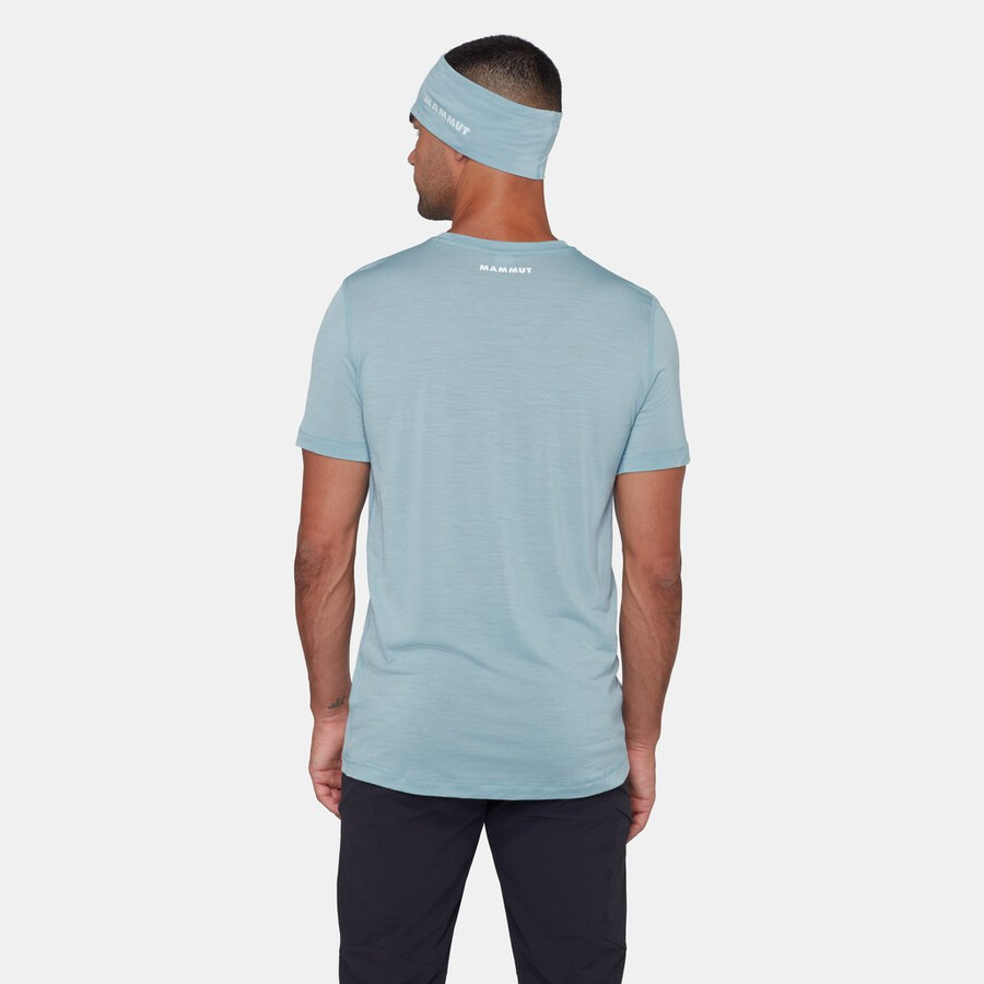 tree wool fl t-shirt voor heren marineblauw melange