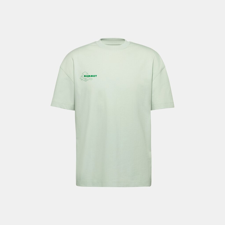 mammut base relaxed t-shirt voor heren glacier silver sage