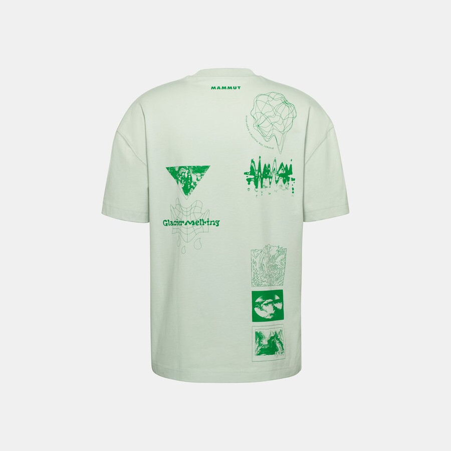 mammut base relaxed t-shirt voor heren glacier silver sage