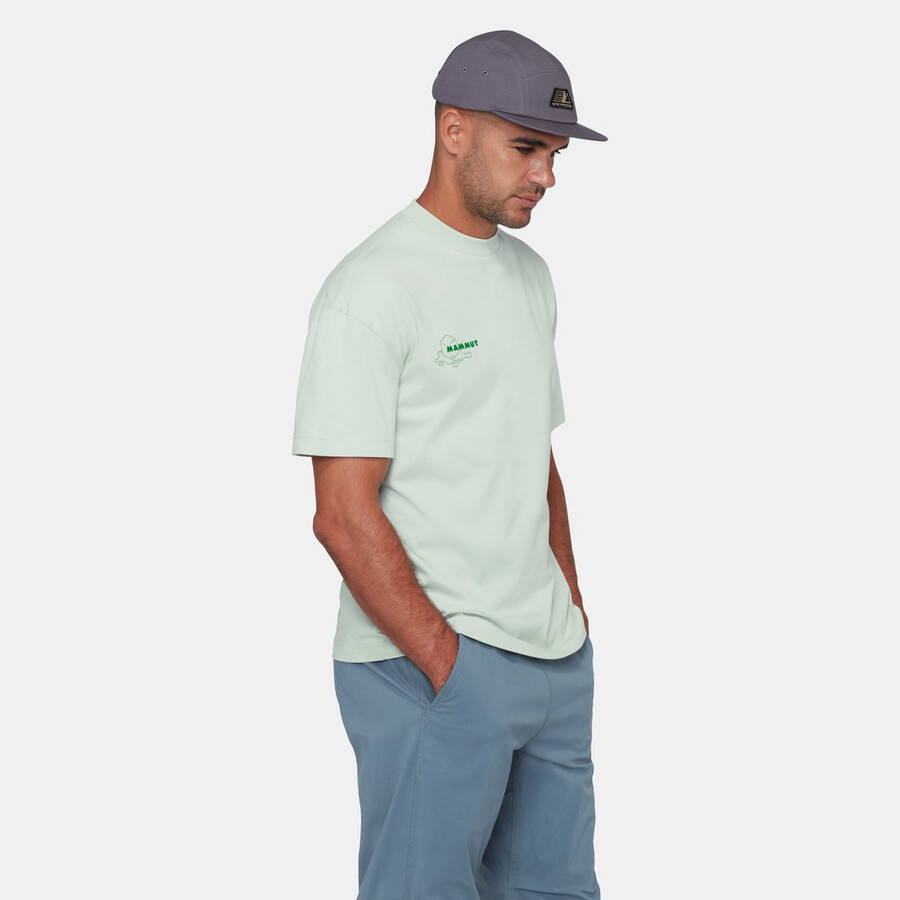 mammut base relaxed t-shirt voor heren glacier silver sage