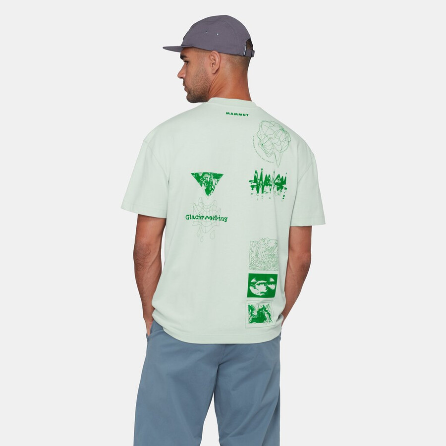 mammut base relaxed t-shirt voor heren glacier silver sage