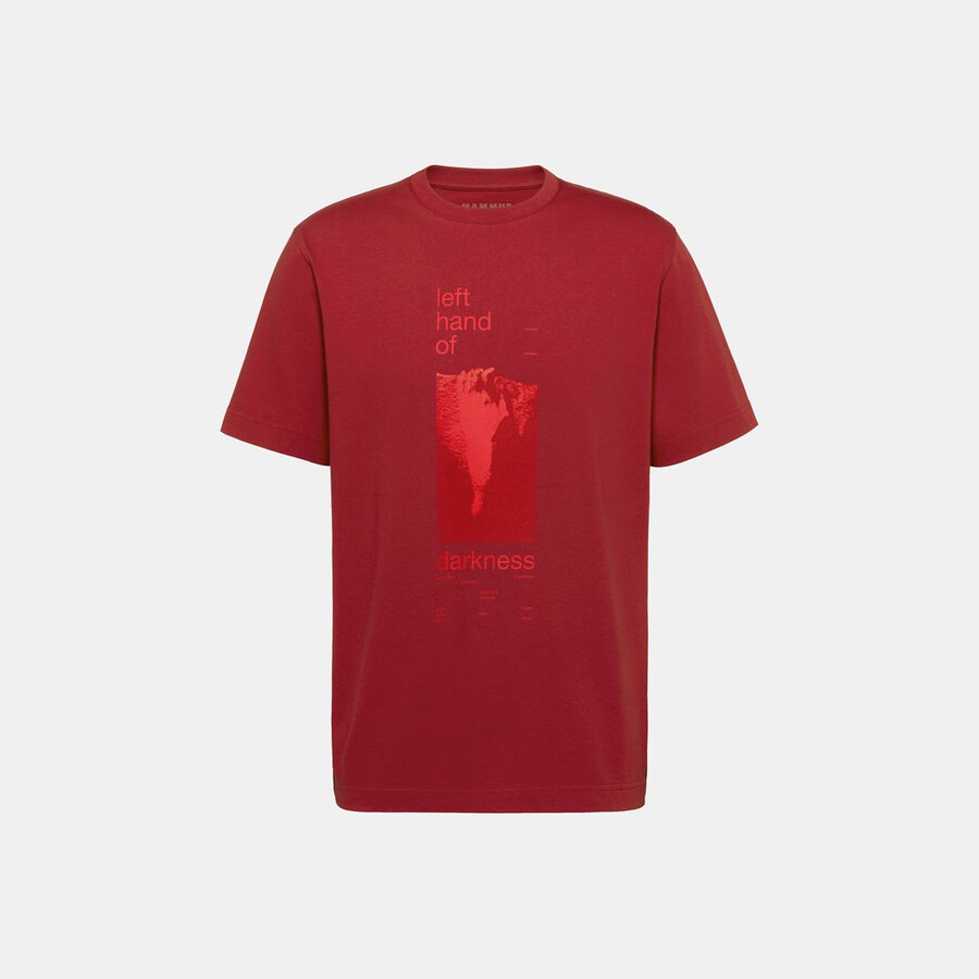 mammut base t-shirt heren hand donker mammut rood