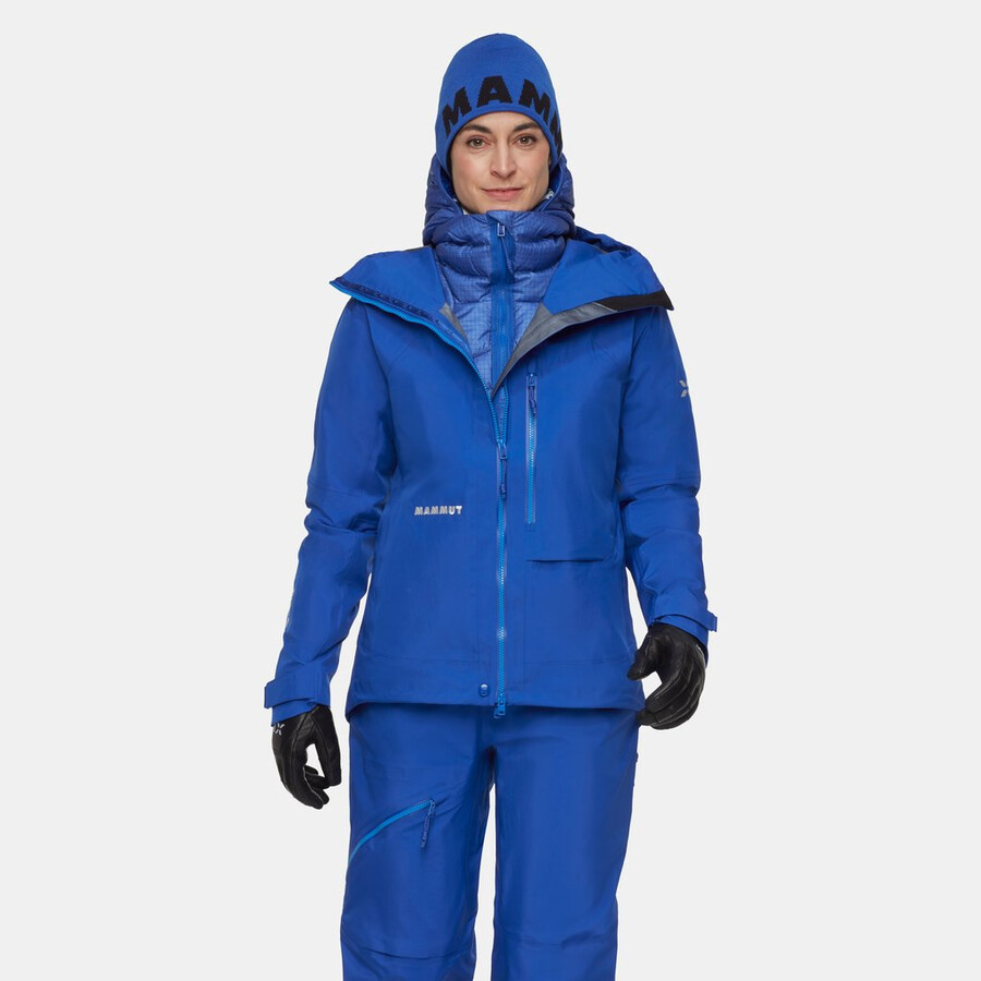 eiger nordwand advanced hs hooded jacket dames eiger blauw