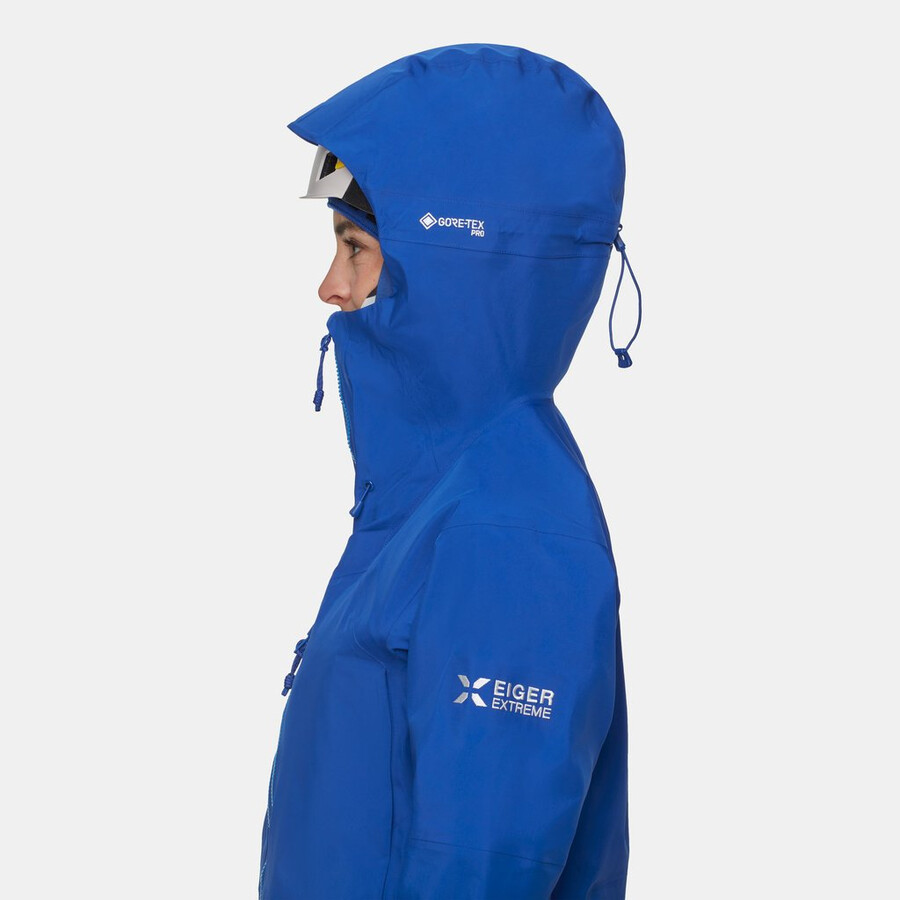 eiger nordwand advanced hs hooded jacket dames eiger blauw