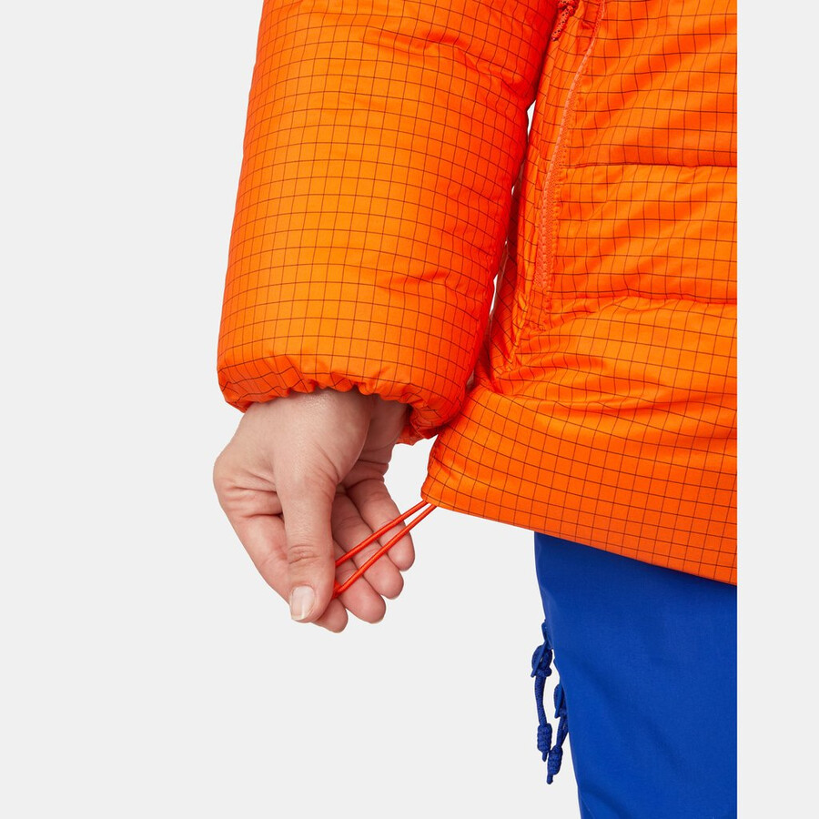 eiger nordwand advanced down in hooded jacket women eiger oranje-eiger blauw