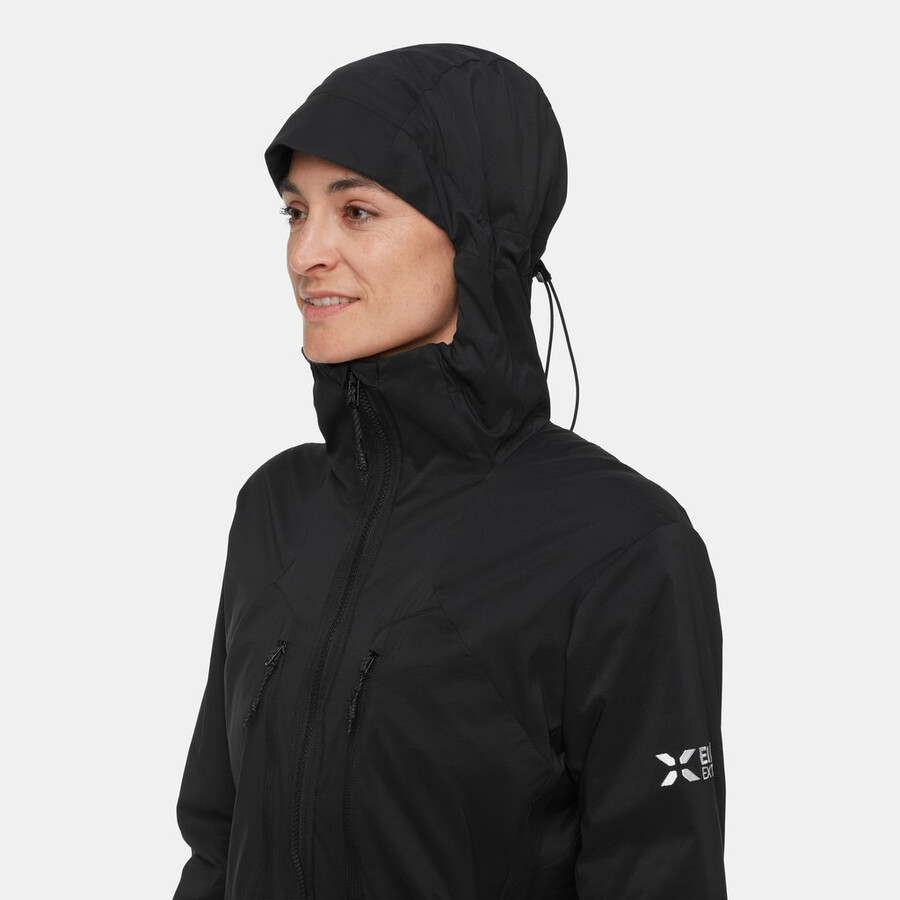 eiger nordwand in flex air hooded jacket dames zwart