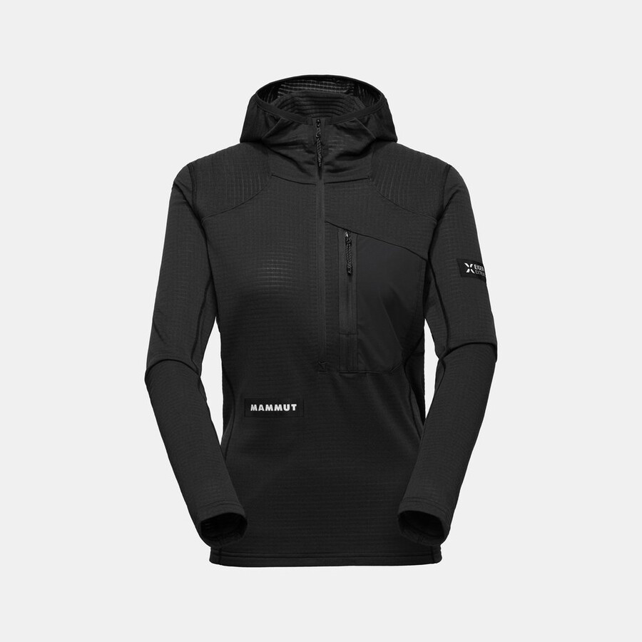 eiger nordwand advanced fl half zip hoodie dames zwart
