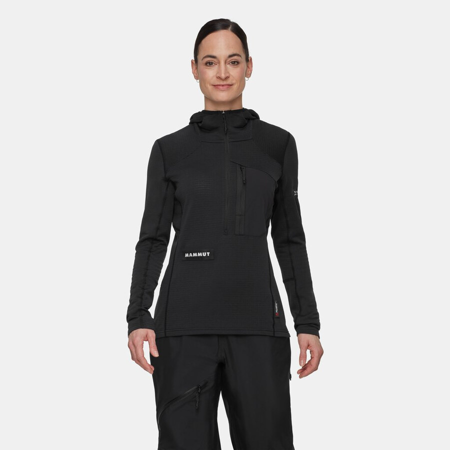 eiger nordwand advanced fl half zip hoodie dames zwart