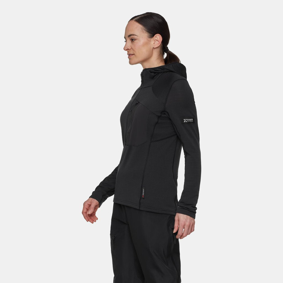 eiger nordwand advanced fl half zip hoodie dames zwart