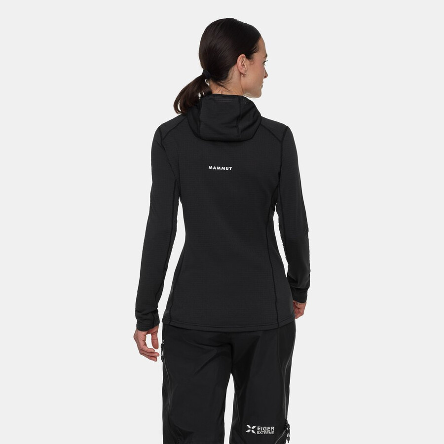 eiger nordwand advanced fl half zip hoodie dames zwart