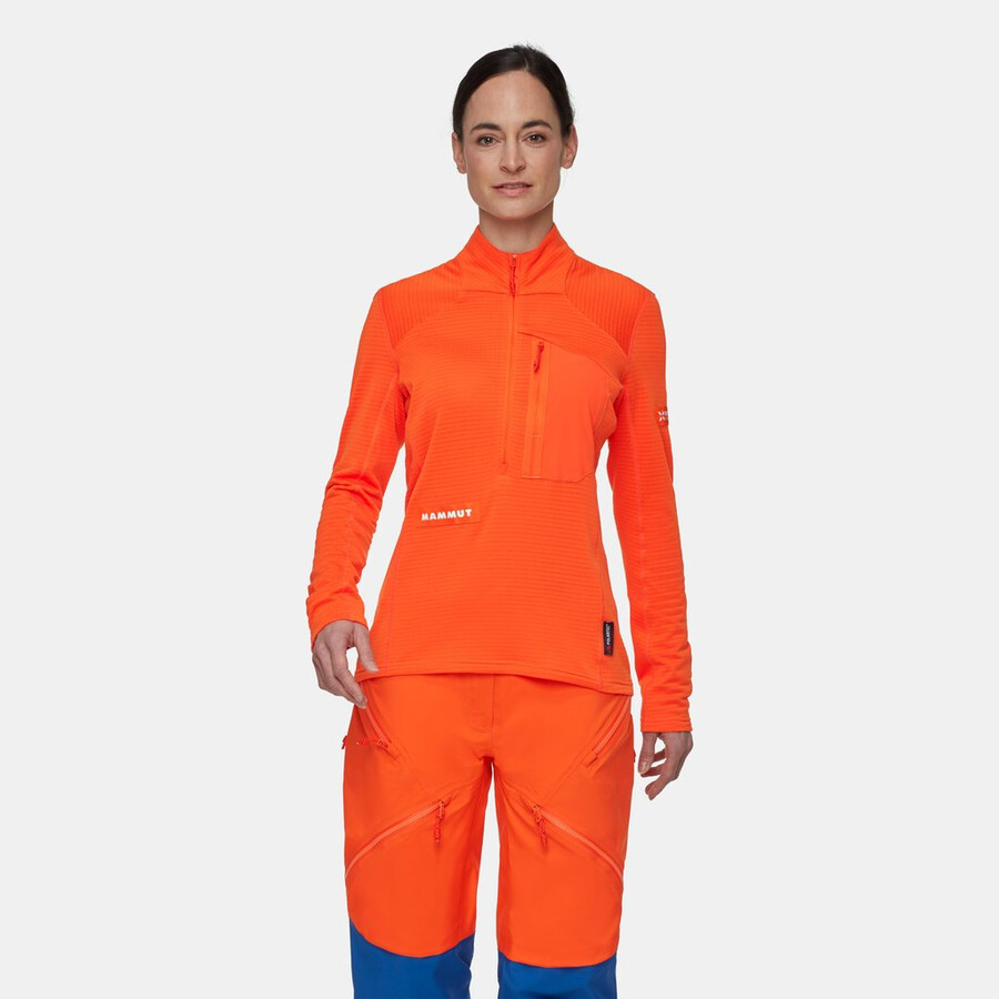 eiger nordwand advanced fl half zip pull dames eiger oranje