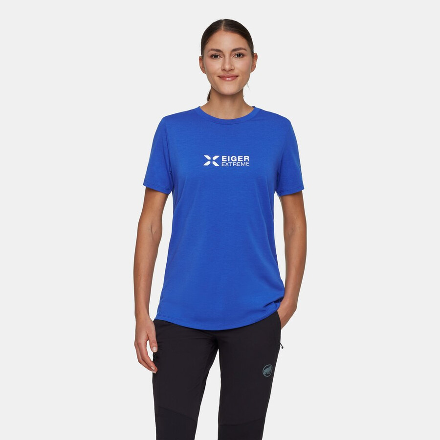 eiger logo t-shirt voor dames eiger blauw