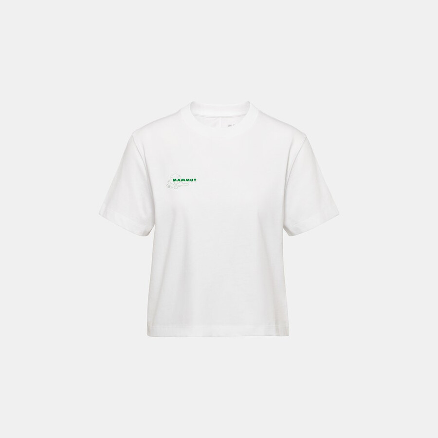 mammut base cropped t-shirt dames glacier white