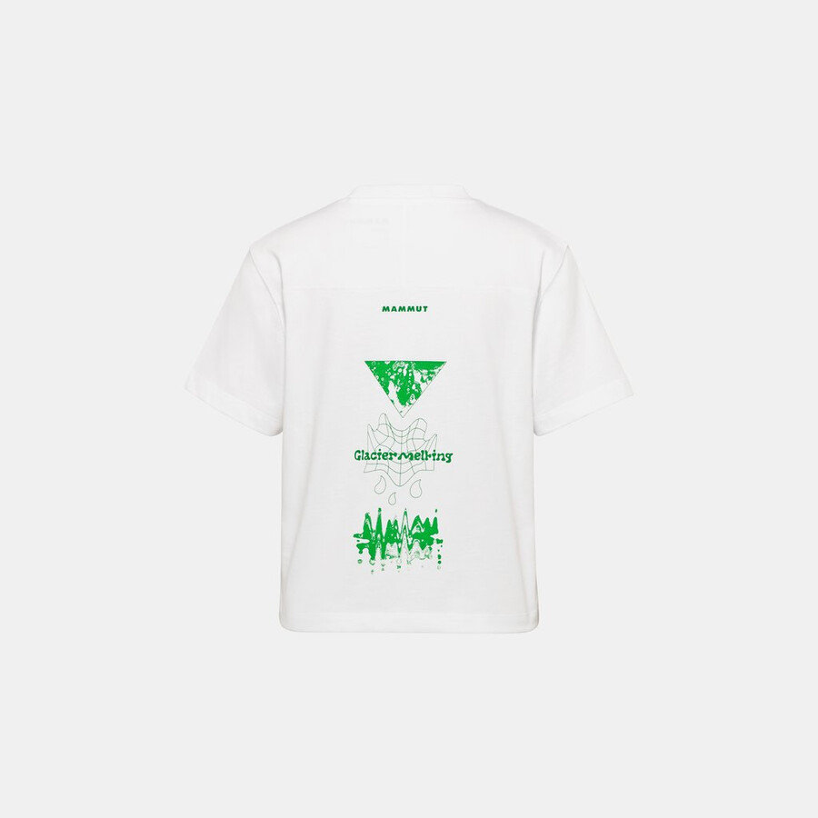 mammut base cropped t-shirt dames glacier white