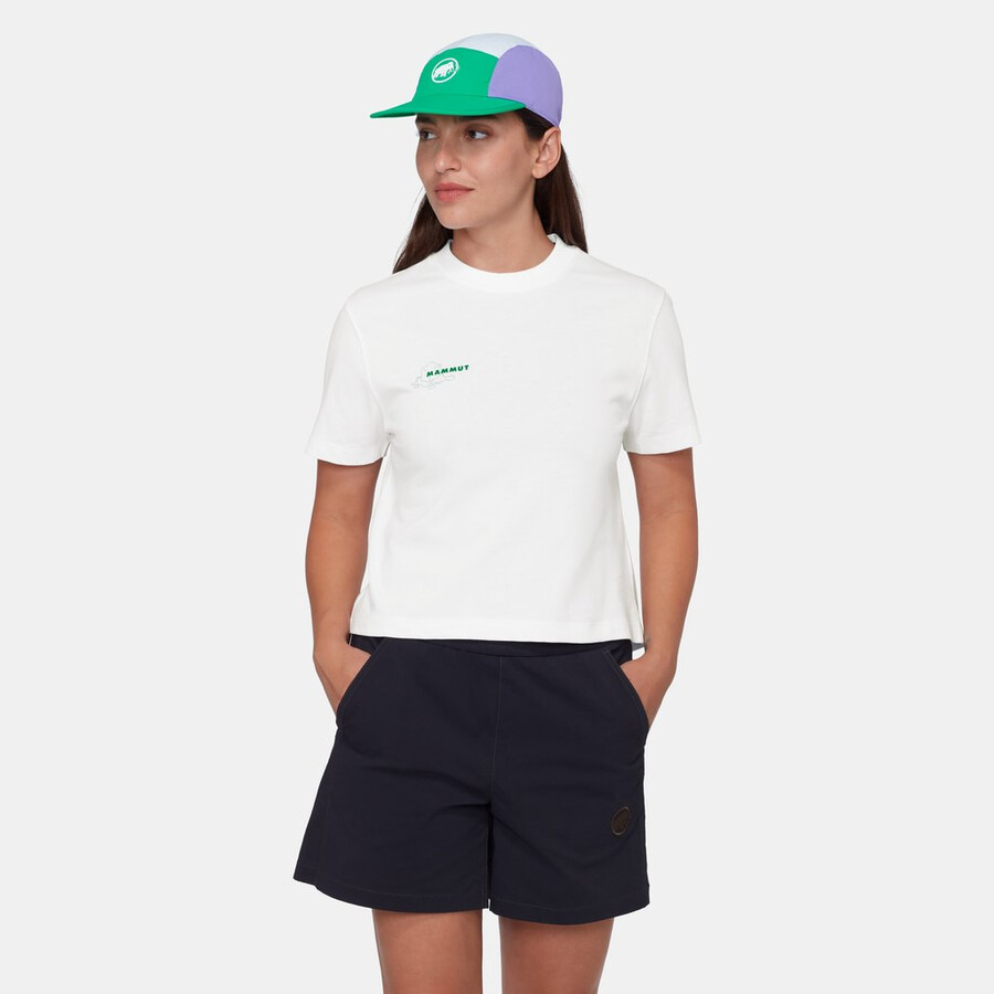 mammut base cropped t-shirt dames glacier white