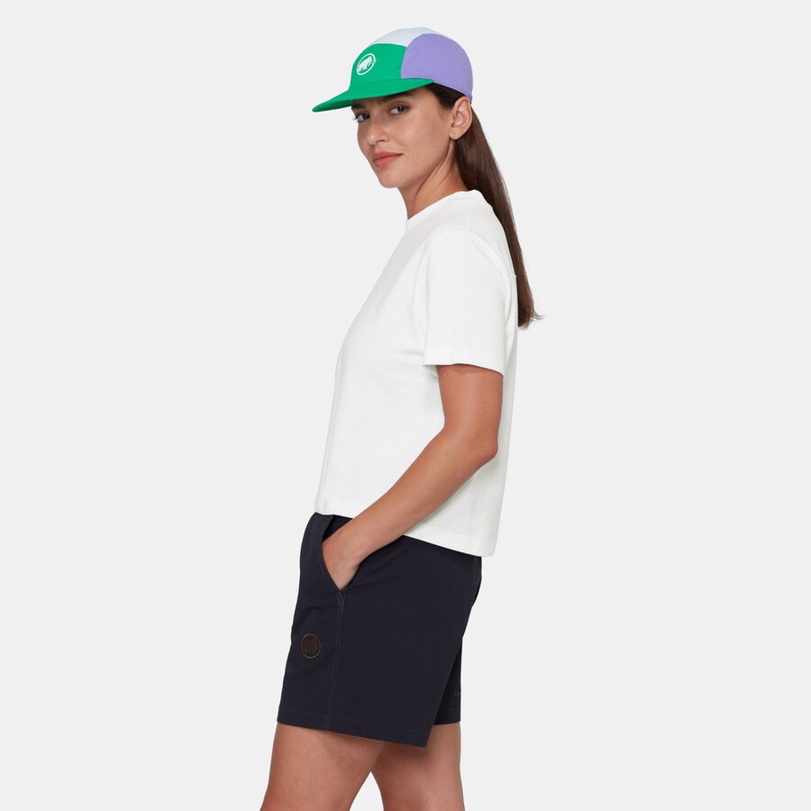 mammut base cropped t-shirt dames glacier white