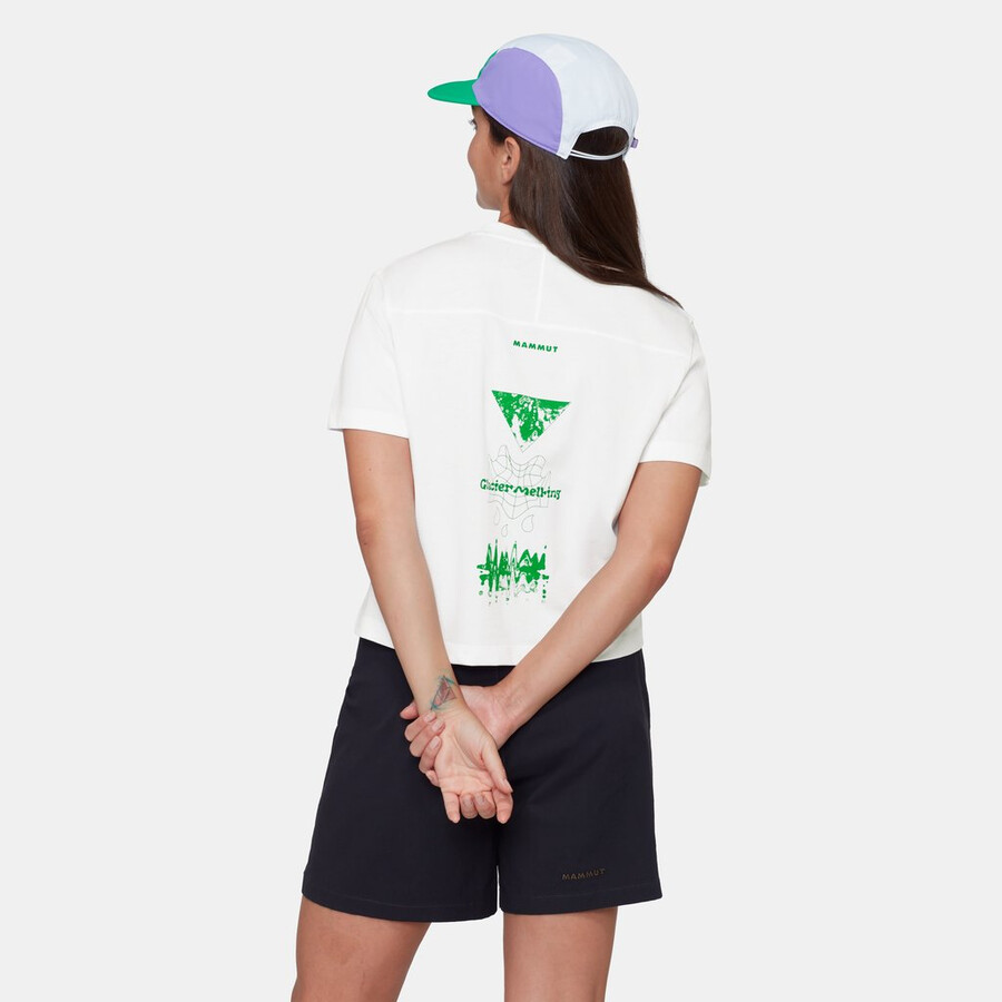 mammut base cropped t-shirt dames glacier white