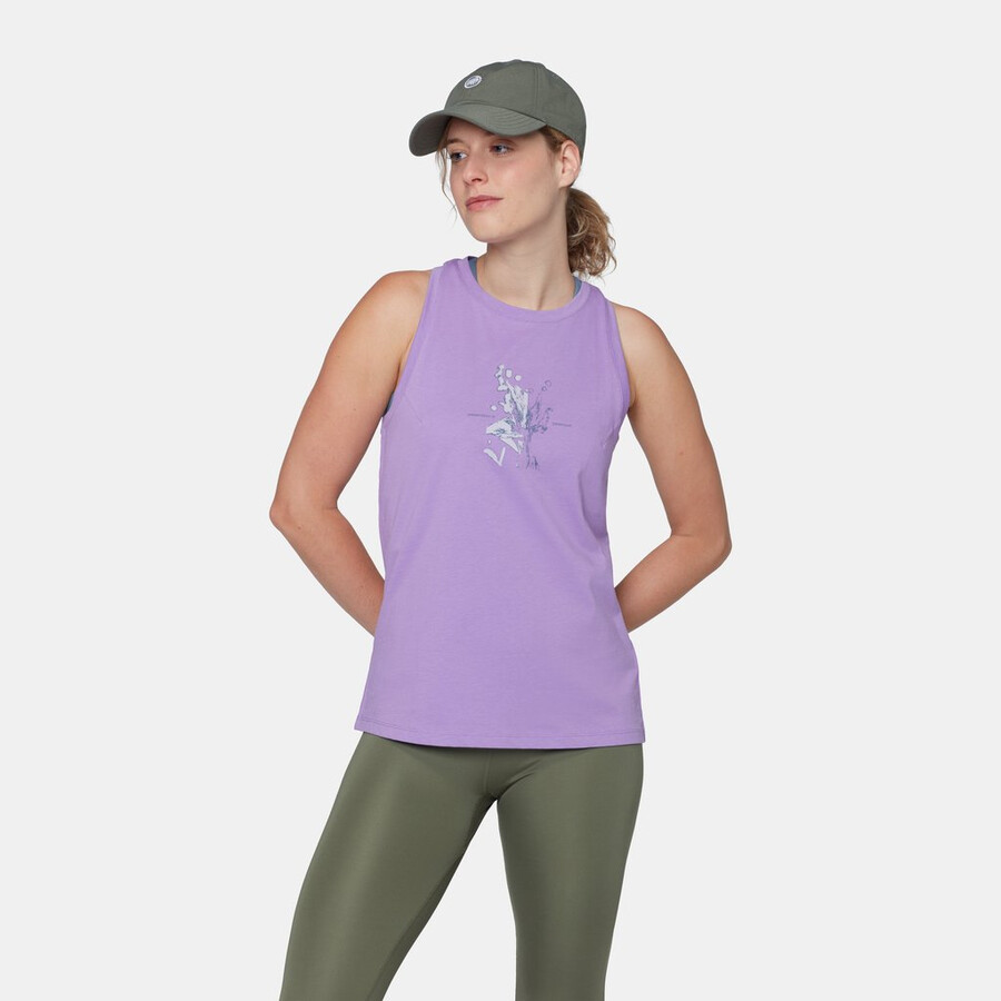mammut core tanktop voor dames met bloemen- en lavendelmotief