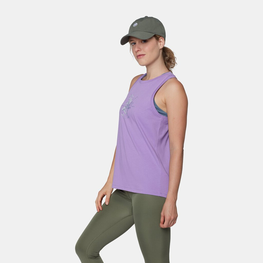 mammut core tanktop voor dames met bloemen- en lavendelmotief