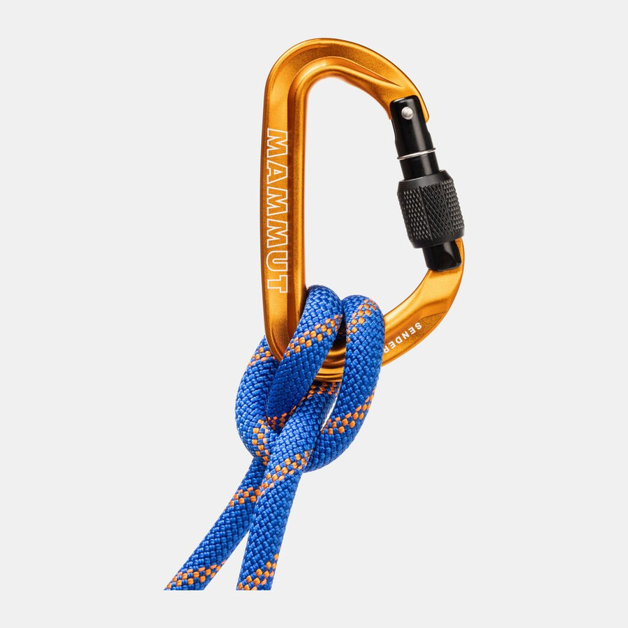 karabijnhaak met schroefsluiting van sender goudkleurig.